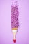 Wooden bristle brush with purple lilac flowers