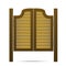 Wooden Brown Gate or Door in Saloon, Bar or Pub. Vector