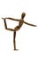 Wooden brown mannequin dancing ballet.