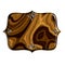 Wooden brown partridge-wood plate