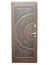 Wooden brown pattern front door isolated over white