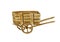 Wooden brown wagon. Cart in retro style