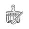 Wooden bucket and ladle, sauna bathing equipment