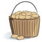 Wooden bucket potatoes