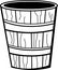 Wooden bucket vector illustration