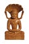 Wooden Buddha statuette with smile on white