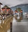 Wooden Buildings Over Water in Marina