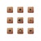 Wooden buttons set for media and audio player