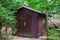 Wooden cabin in the forest, Architecture in nature, building in the woods