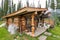 Wooden cabin in the remote wilderness of Alaska.