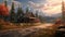 Wooden Cabin On A Serene Mountain Road