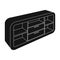 Wooden Cabinet with lockers and cupboards.TV stand.Bedroom furniture single icon in black style vector symbol stock