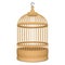 Wooden cage with metal hook