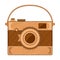 Wooden camera vector icon.Cartoon vector icon isolated on white background wooden camera.