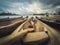 Wooden canoe boats, traditional wood boat closeup -