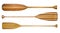 Wooden canoe paddles isolated