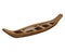 Wooden canoe on white background