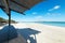 Wooden canopy on the beach