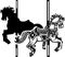 Wooden Carousel Horse Shadow