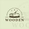 wooden carpentry logo line art vintage vector illustration template icon graphic design. carpenter or woodworker sign and symbol