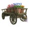 Wooden cart flower pot