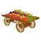 Wooden cart with harvest of vegetables