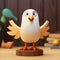 Wooden Cartoon Bird Prop For Gimxrd Game With Bokeh Style