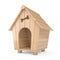 Wooden Cartoon Dog House. 3d Rendering