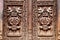 Wooden carved door detail