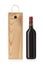 Wooden case with wine bottle