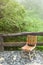 Wooden chair on the balcony