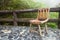 Wooden chair on the balcony