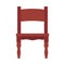 Wooden chair vector icon isolated white front view. Classic brown furniture interior cartoon seat. Vintage room element