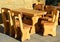 Wooden chairs and tables outdoor