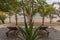 Wooden chairs on tropical beach, Cabo Ledo.