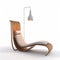 Wooden Chaise Lounge Chair With Wall Sconce Lamp In Anna Dittmann Style
