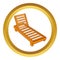 Wooden chaise lounge icon