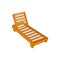 Wooden chaise lounge icon, cartoon style