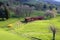 wooden chalet in the middle of the green lawn