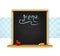 Wooden chalkboard for restaurant menu