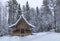 Wooden chapel in the forest