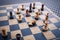 Wooden Chess board Business strategy idea concept background. Vi