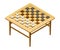 Wooden Chess Table with Chessboard Engraved on It as Tabletop Game Vector Illustration