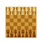 Wooden Chessboard with Chess Pieces as Chess or Strategy Board Game Above View Vector Illustration