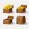 Wooden Chest set for game interface.
