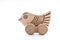 Wooden children toy little bird with wheels
