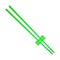 Wooden chopsticks in green design