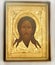 Wooden christian icon on white background