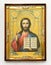 Wooden christian icon on white background