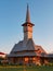 Wooden church in Central Romania during sunset